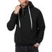 Men's Zip-Up Hooded Sweatshirt With Drawstring - Thickened Polyester Pullover For Casual & Sports (Black, White, Navy, Gray, Khaki, Burgundy)_voghion.com