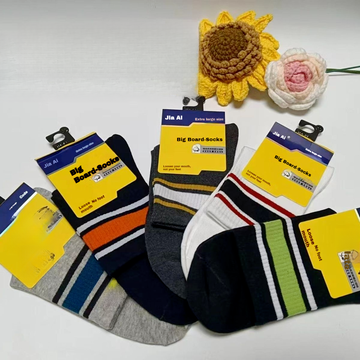 Calzini da uomo traspiranti e assorbenti del sudore, senza cuciture, in cotone, per autunno e inverno, taglie forti_voghion.com