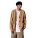 Cardigan tricoté pour homme, veste à col en V profond, couleur unie, style décontracté et ample, automne-hiver_voghion.com
