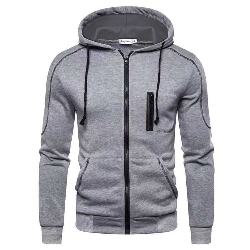 Herrenbekleidung Herren-Sweatshirt mit Reißverschluss, Herren-Kapuzenpullover, Strickjacke mit Reißverschluss, langärmeliges Kapuzen-Sweatshirt für Herren_voghion.com