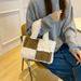 Women's Light Luxury Faux Shearling Tote Bag – Soft & Spacious Shoulder Bag For Everyday Use, Stylish Trendy With Magnetic Closure Plush Shoulder Bag_voghion.com