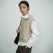 Lines Style Winter Korean Version Sleeveless Intellectual Commuting Versatile Wool Cardigan_voghion.com