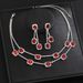 Collana con doppio strato quadrato, orecchini con nappe, set da sposa di lusso, due pezzi, multicolore_voghion.com