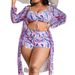 Women's Long printed blouse with drawstring bra and high waisted boxer briefs for women_voghion.com