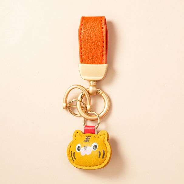 Portachiavi in pelle a forma di piccola tigre, ciondolo a forma di nuvola, ciondolo creativo semplice e personale, ciondolo per borsa, per uomini e donne_voghion.com