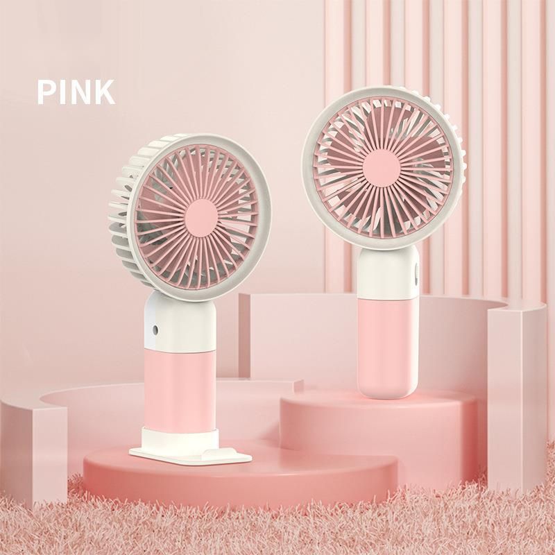 New Color-Block Mini Handheld USB Rechargeable For Students, Portable Dormitory Desktop Fan_voghion.com