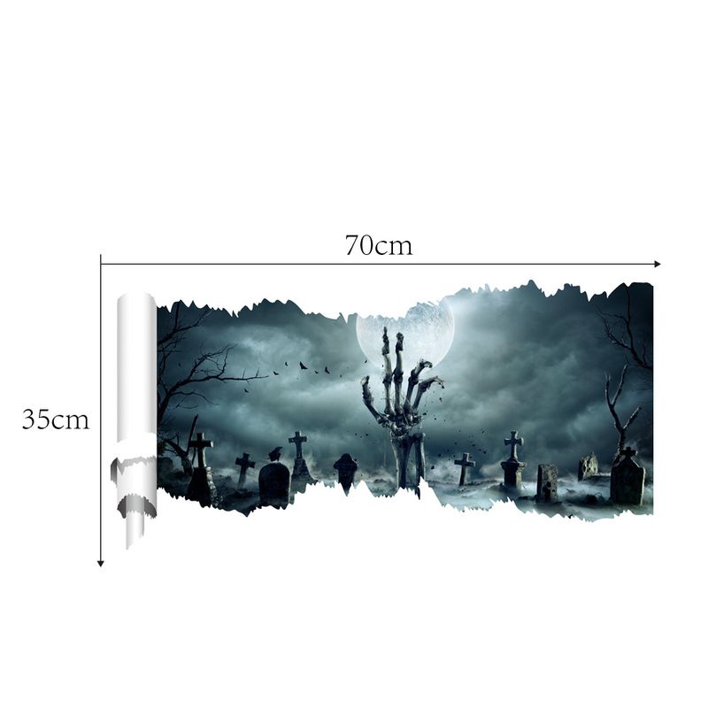 3D Pumpkin Lantern AFH1122 Hole Head Palm Halloween Stickers_voghion.com