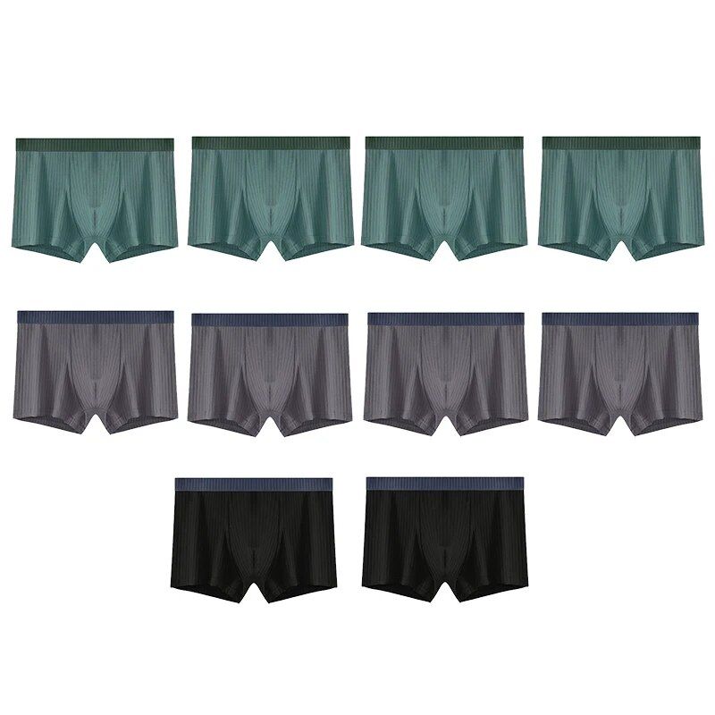 10 Teile/los Plus Größe Streifen Baumwolle Boxer Briefs L-4XL Sexy Shorts Charakter Höschen Männer Unterwäsche Unterhosen_voghion.com