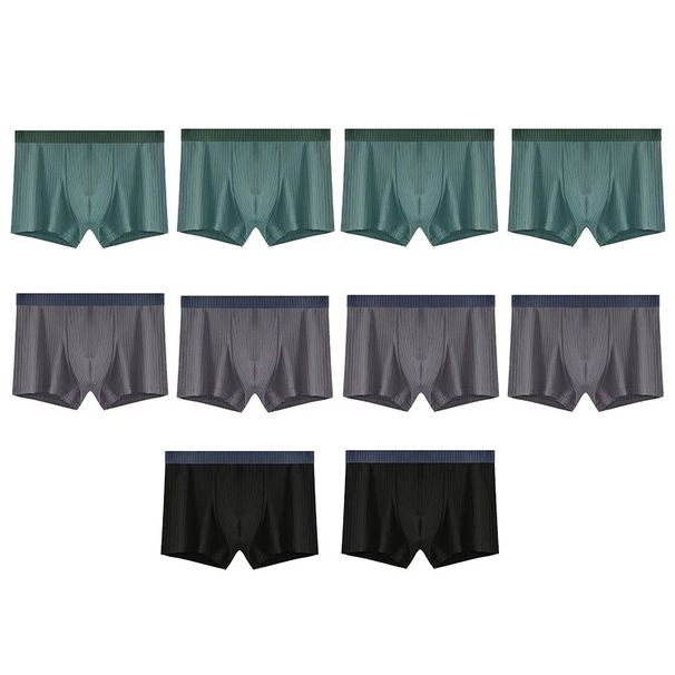 10 Teile/los Plus Größe Streifen Baumwolle Boxer Briefs L-4XL Sexy Shorts Charakter Höschen Männer Unterwäsche Unterhosen_voghion.com