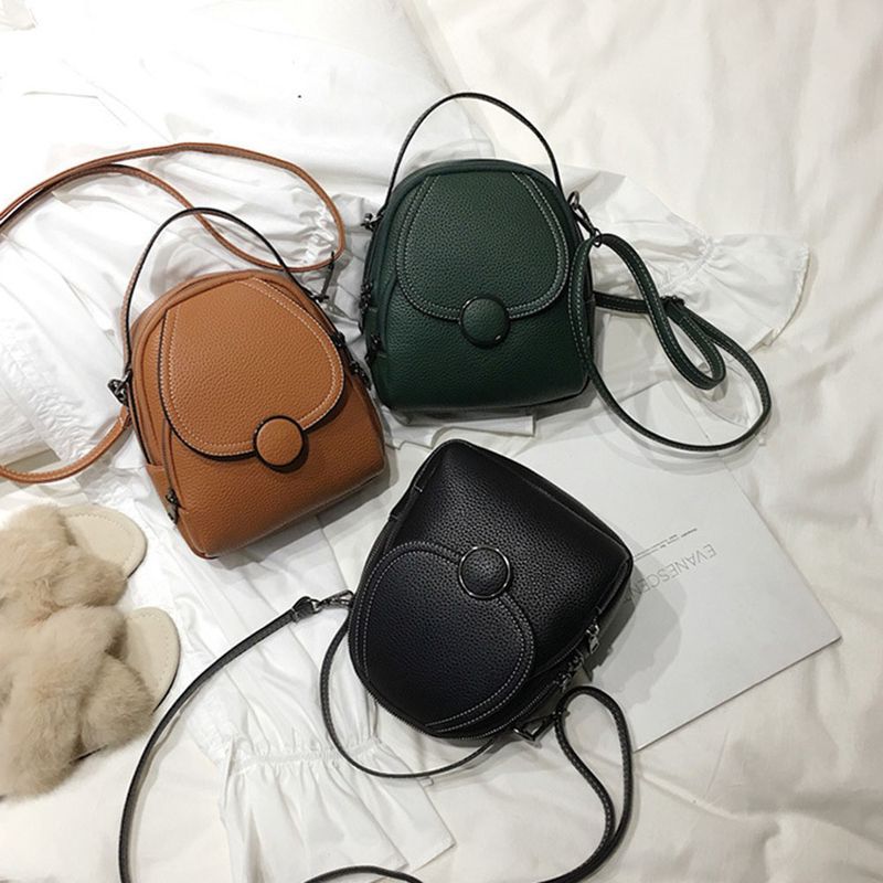 Lihao Mini sac à dos en simili cuir souple avec fermeture éclair pour femme - Noir_voghion.com