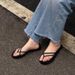 Soft Leather Version ~ Niche Woven High End Flip Flops Light Luxury Flat Flip Flops Casual Beach Sandals Women's Trend_voghion.com