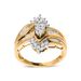 10K Two-Toned 1/2 Cttw Round And Baguette-Cut Composite Pear Head Diamond Ring (H-I Color, I2-I3 Clarity) - Ring Size 7_voghion.com