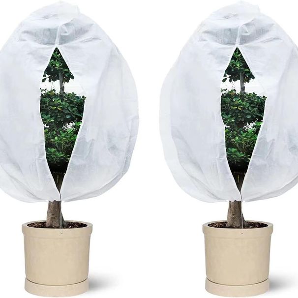 Copertura protettiva per piante da giardino, copertura protettiva per piante in tessuto non tessuto, copertura protettiva antigelo invernale per piante con coulisse e cerniera_voghion.com