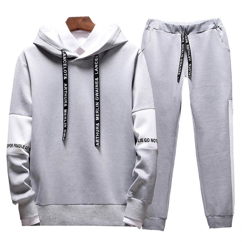 Men's Clothing New style hooded sweatshirt sports casual suit Men's fashionable knitted running sportswear One piece drop shipping_voghion.com