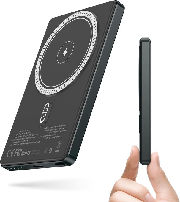 Mag-Safe 10000mAh Magnetic Wireless Power Bank – 8mm Ultra Slim Mini, Type-C Cable, PD 20W Fast Charge For IPhone 12-16/Mini/Pro/Pro Max_voghion.com