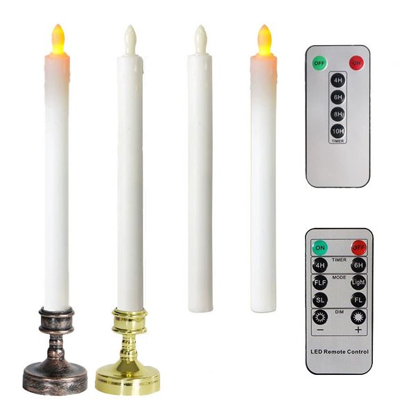 THIKIN Flammenlose LED-Kerzen mit Fernbedienung – Dekorative Lichter mit langem Stab für Hochzeit, Kirche, Weihnachten, Heimdekoration_voghion.com