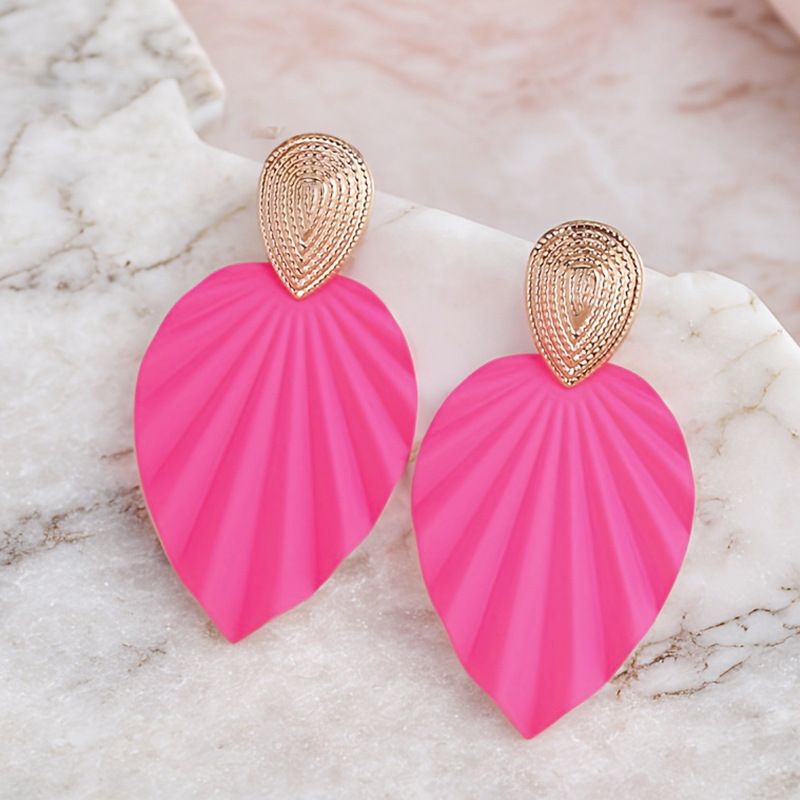 Earrings Personalized Color Leaf Metal Stud Earrings Exaggerated Design Earrings Earrings Ear Accessories Women_voghion.com