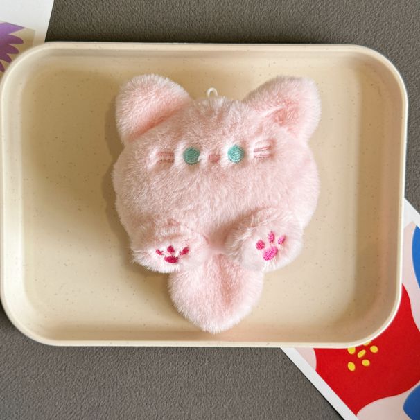 Squeaky Cute Cartoon Kitten Doll Pendant DIY Tuantuan Cat Tail Plush Keychain Ornament_voghion.com