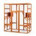 Large Cat Enclosure with 5 Perches, 2 Condos and 1 Lockable Door, Orange_voghion.com