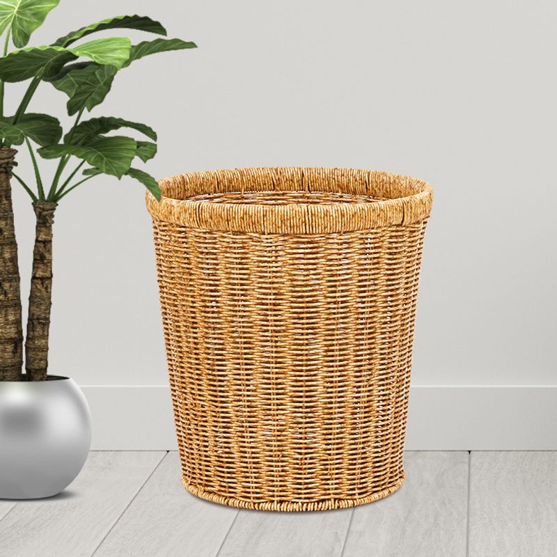 Cestino portaoggetti in rattan rinforzato con filo di ferro antiruggine, cestino per la spazzatura per la casa, cestino portaoggetti in rattan intrecciato fatto a mano_voghion.com