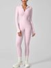 Tuta da donna a maniche lunghe KEEPER - Body yoga elasticizzato con tessuto traspirante, nero e rosa, dalla S alla 4XL_voghion.com