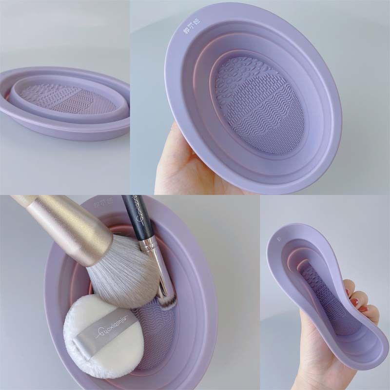 Tampon de lavage en silicone pour pinceaux de maquillage, bol pliable, grand outil de beauté_voghion.com