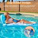 Inflatable Water Mesh Lounge Chair Backrest Floating Row Inflatable Sunshade Hole Floating Row Eight Character Dark Floating Boat_voghion.com