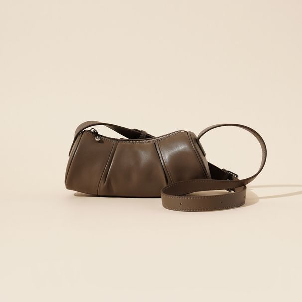 Echter Bambus Herbst und Winter Neu 2025 Nische Einfaches Design Rindsleder Zylindrische Damen Unterarm Umhängetasche Modische Hundert_voghion.com