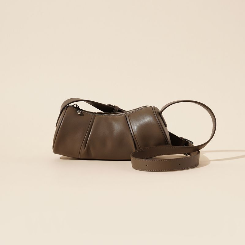 Echter Bambus Herbst und Winter Neu 2025 Nische Einfaches Design Rindsleder Zylindrische Damen Umhängetasche_voghion.com