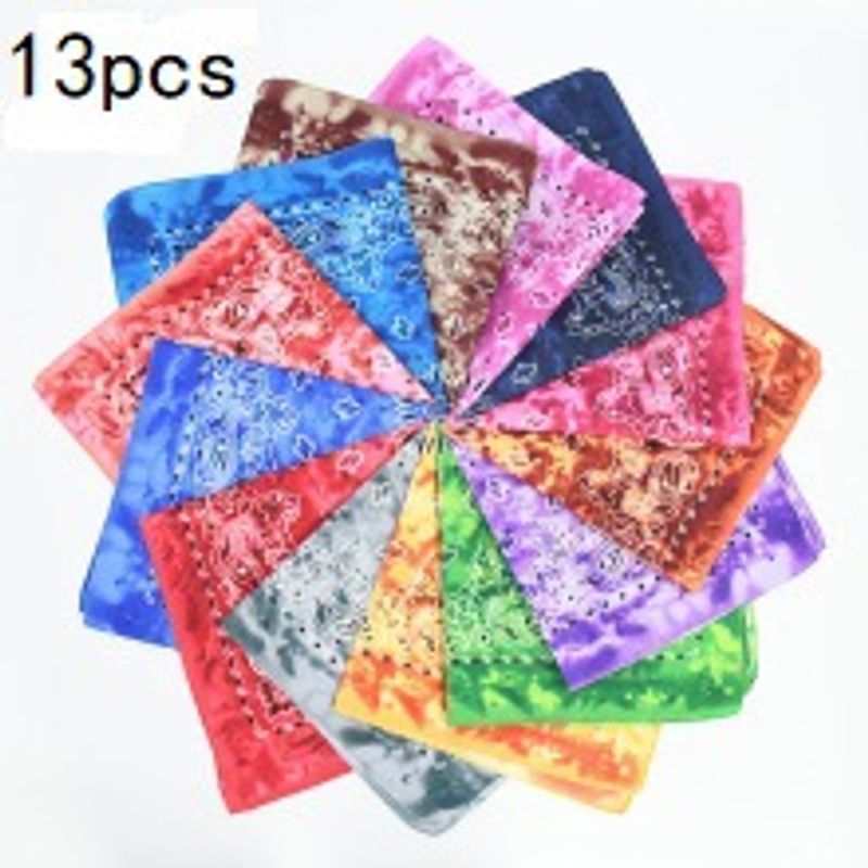 LazyZoom Fashion Polyester Paisley Street Dance Headscarf Multifunctional Cycling Mask Tie-Dye Small Square Scarf Set_voghion.com