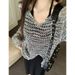 Halter Neck Dress For Women Spring Summer Autumn Plus Size Sun Protection Blouse Hollow Knit Top Two-Piece Set_voghion.com