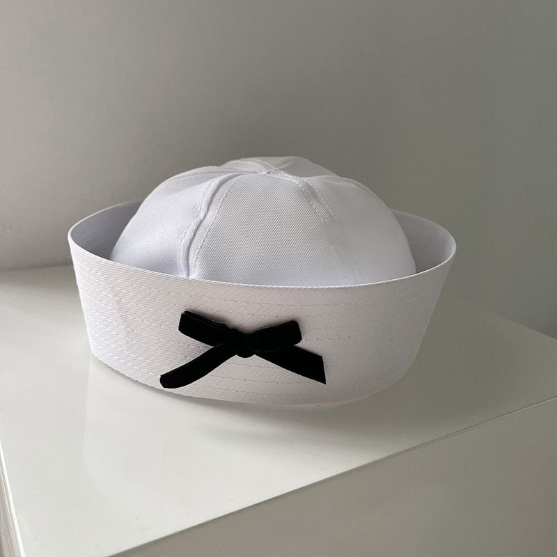 Hot Sale Flip Eaves Bow Beret Personality Dome Bowknot Sailor Hat Cosplay Navy Cap Ladies_voghion.com