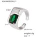 Square Sugar Exaggerated Green Zircon Ring Finger Ring Female Stainless Steel Ins Temperament Open Ring_voghion.com