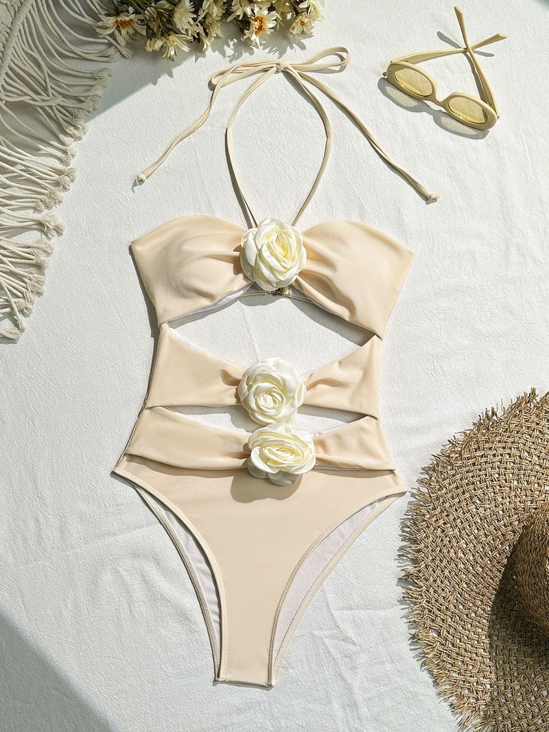 Nuovo bikini sexy da donna, in tinta unita, con fiori, stile Ins, per le vacanze, da spiaggia_voghion.com
