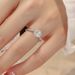 Bague ajustable Live For Women en moissanite classique à six griffes, taille princesse, un carat_voghion.com
