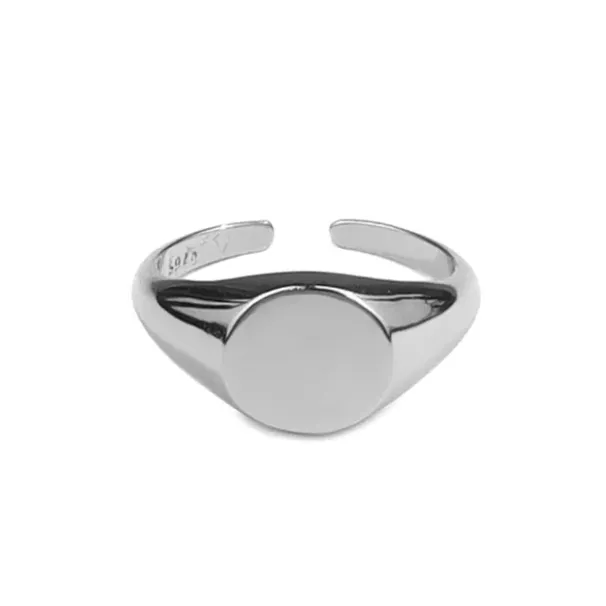 Hot Sales ANENJERY Sier Color Signet voor Vrouwen Mannen Ronde Gouden Ring Geometrische Feest Sieraden Geschenken_voghion.com