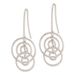Sterling Silver Rhodium Plated D/C Circles Dangle Earrings_voghion.com