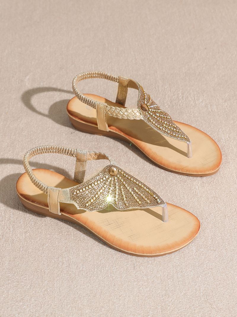 Nove ženske modne ravne sandale, japanke, boemski stil, ženske cipele, prekogranična opskrba_voghion.com