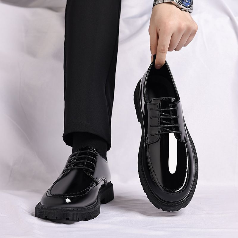 2025 New Mirror Surface Business Casual British Leather Men's Loafers Invisible Suit Height Increasing Shoes_voghion.com