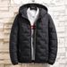 Men's Winter Hooded Puffer Jacket With Multiple Pockets, Lightweight Warm Quilted Coat For Casual Outfit (Black, Army Green, Khaki)_voghion.com