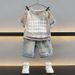 Kid's Clothing Short Sleeved Suit For Boys, Trendy And Handsome, Children's Casual And Fashionable Summer Style Clothes, 2024 New Style Boys' Clothes_voghion.com