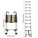 10.5ft (about 3.2m) Retractable Ladder, Multi-functional Foldable Ladder, With Hook, Aluminum Retractable Ladder, Suitable For Daily Use Of RV, Attic, Home, 330 Pounds_voghion.com
