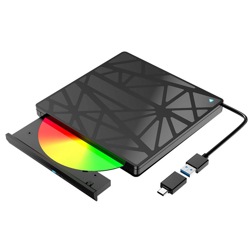 Xinweiqing DVD Drive High-speed Error Correction Plug Play USB Type-C External Ultra-thin CD Read-write Recorder for_voghion.com