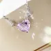 Designer Classic Crystal Heart Pendant Necklaces Earrings Bohemian Style Shiny Zircon Earing Simple Design Boutique_voghion.com