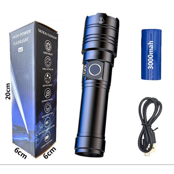 Özel Güçlü Işık Menzili Şarjlı Ultra Parlak Uzun Dayanıklılık Taşınabilir Ev Dış Mekan El Feneri_voghion.com