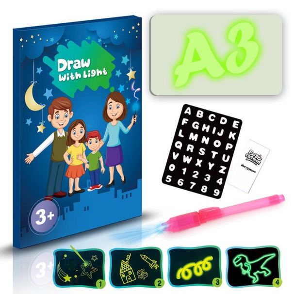Magic Drawing Effects Educational Pad Light Puzzle 3D Sketchpad Toy Board 8_voghion.com