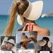 FURTALK Women's Sunshade Wide Edge UV Protection Hat Straw Rolled Up Summer Beach Foldable UPF Hat_voghion.com