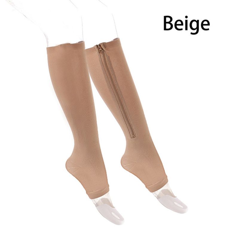 Sports Compression Stockings Pressure Long Cycling Socks Zipper Professional Leg Support Thick Women Varicose_voghion.com