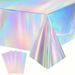 Holographic Tablecloth Decorations Shiny Iridescent Laser Disposable Table Covers For Birthday Wedding Iridescent Disco Party_voghion.com