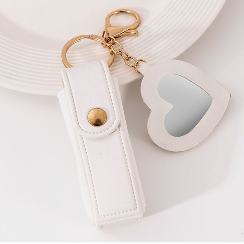 Portachiavi con ciondolo a forma di specchio, piccolo, rossetto, borsa, moda, piccolo, stile profumo, creativo, portachiavi, portamonete, regalo_voghion.com